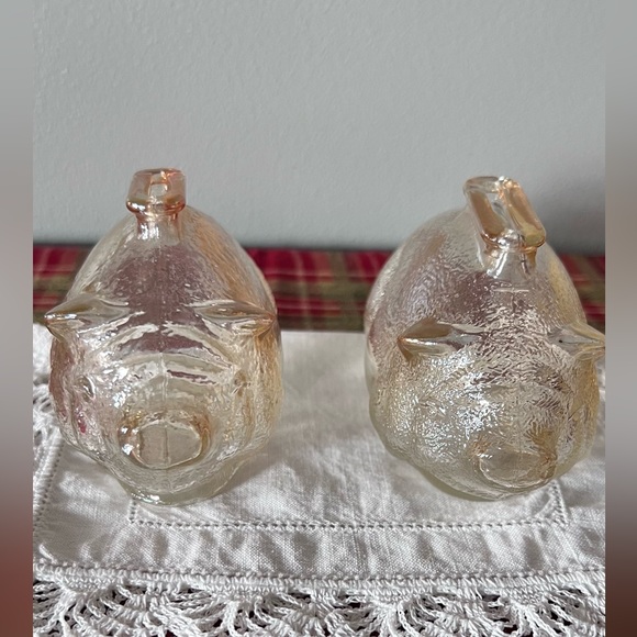 Vintage Anchor Hocking Textured light Amber Glass Piggy Bank - Picture 2 of 11